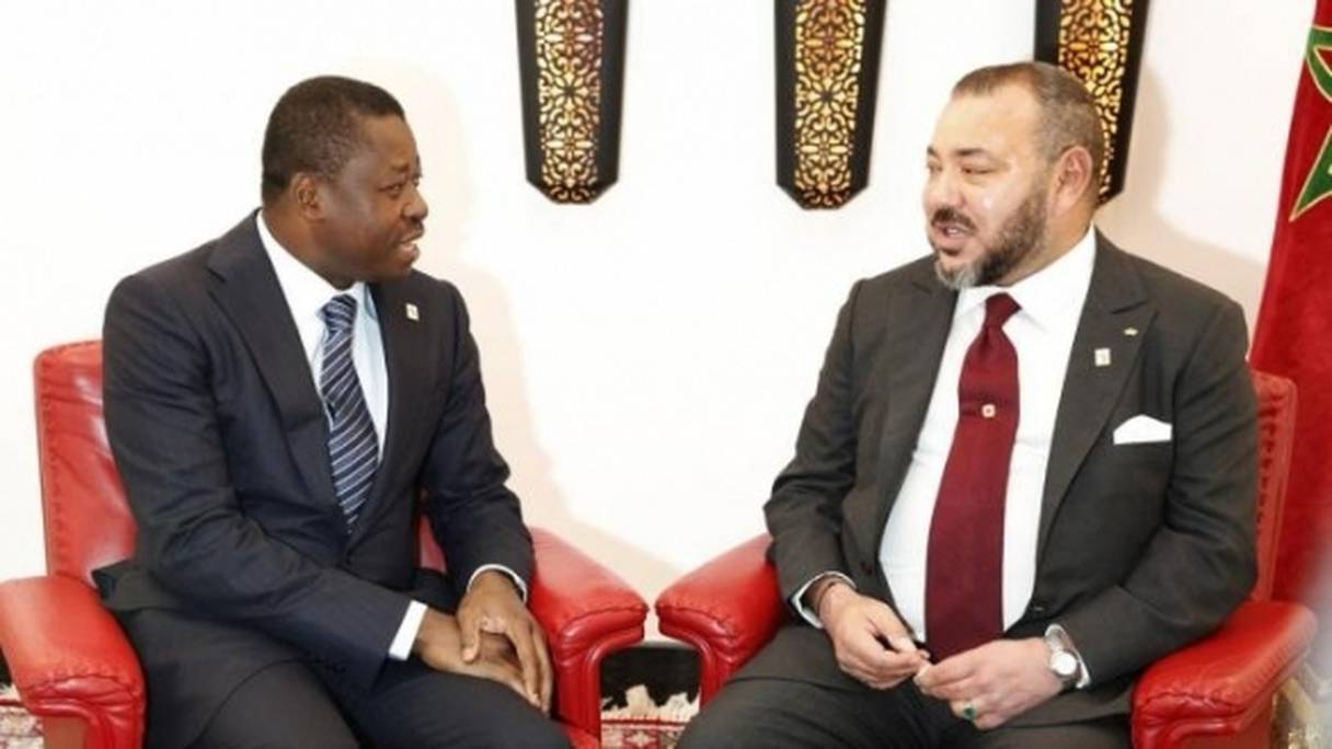 Faure Gnassingbe, président du Togo, et Mohammed VI, roi du Maroc.
