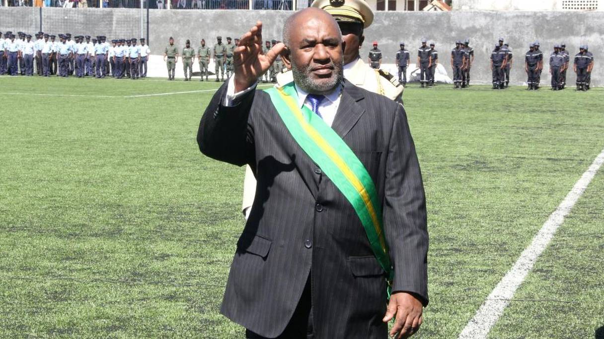 Le président des Comores, Azali Assoumani, lors de sa cérémonie d'investiture, le 26 mai 2016.
