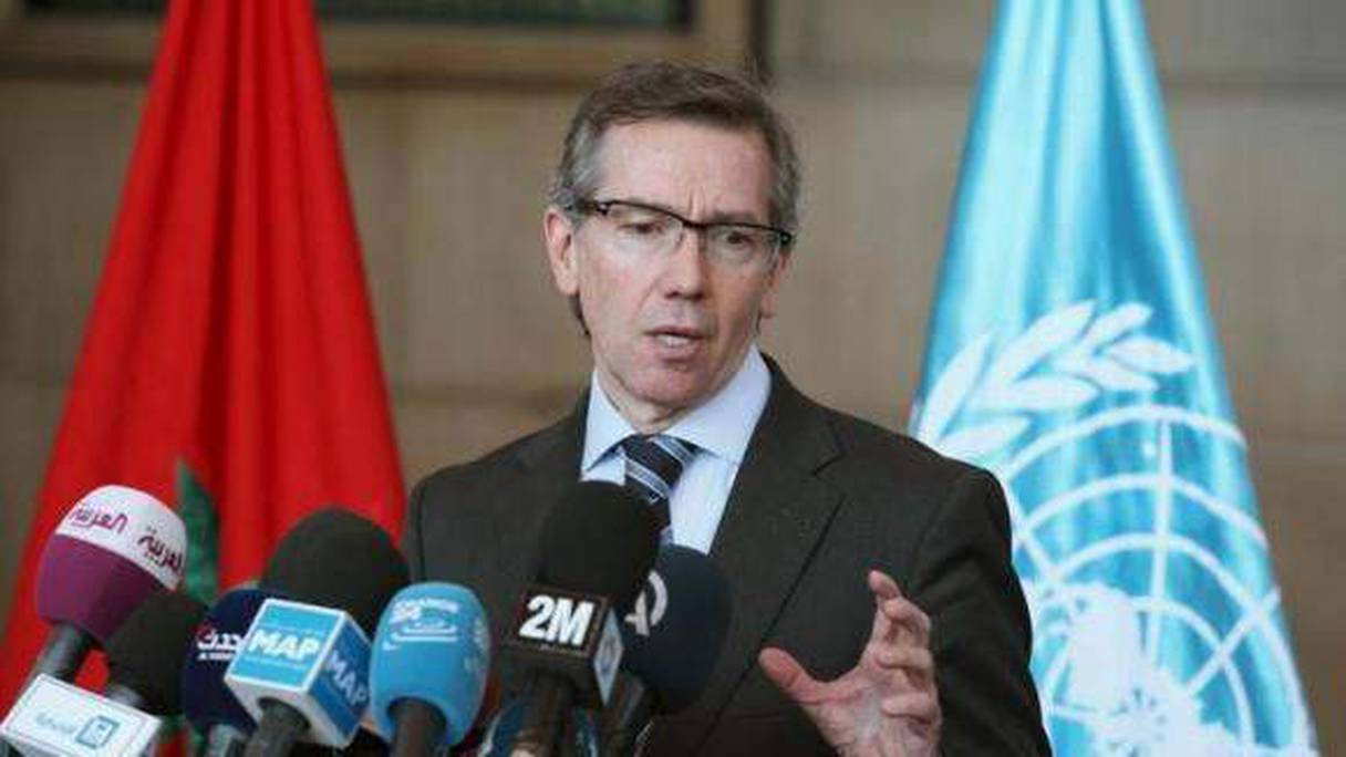 Bernardino Leon, chef de la Mission d'appui des Nations unies en Libye (MANUL), lors d'un précédent round des pourparlers de Skhirat. 
