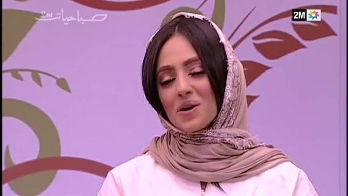 Aicha Ayach, lors d'un passage à Sabahiyat, émission matinale de 2M.
