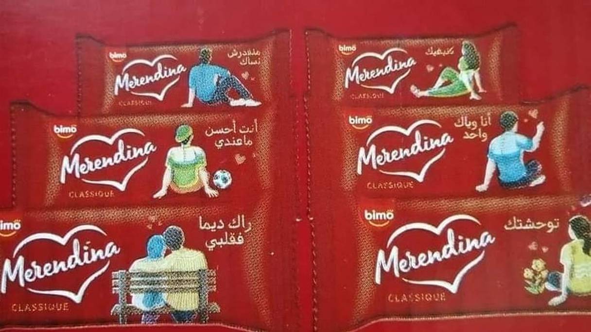 Le nouvel emballage dédié à l'amour des mini-cakes fourrés au chocolat Merendina, produits par Bimo, font polémique au Maroc.
