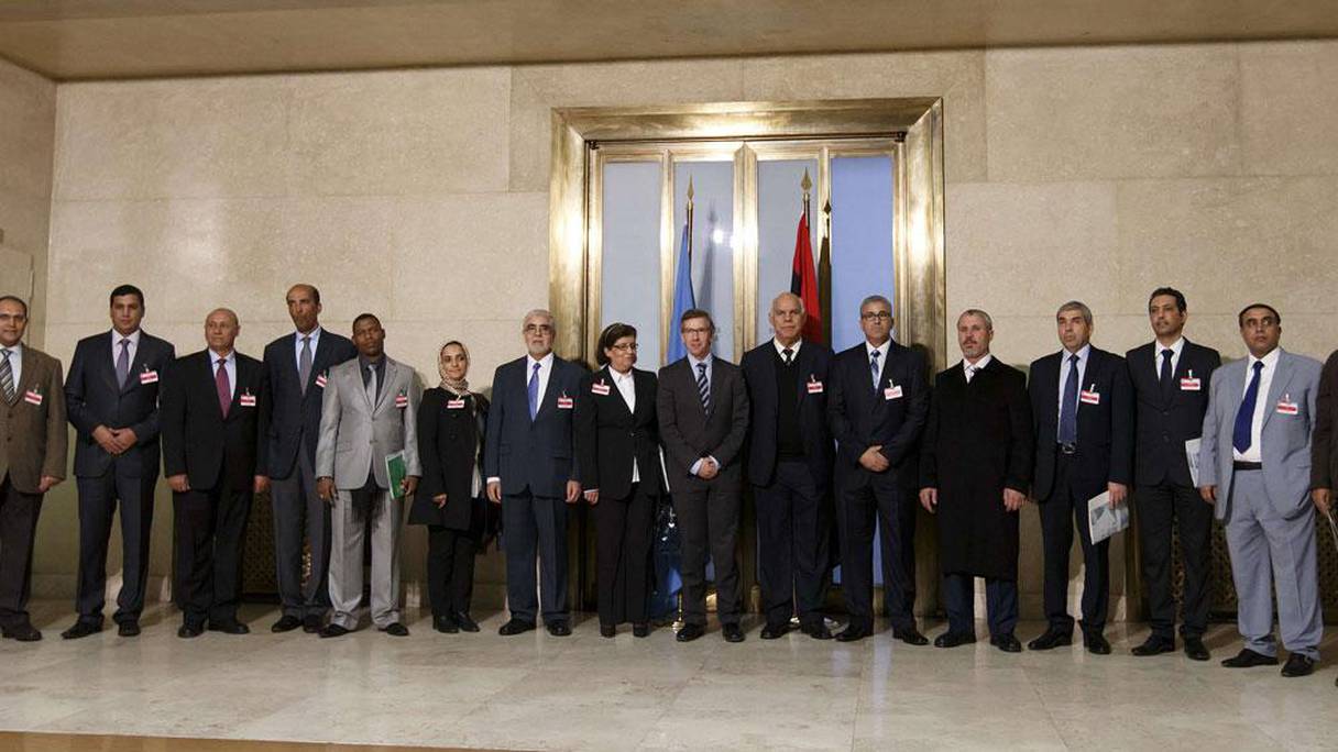 Précédente session des pourparlers de paix entre rivaux libyens, à Genève. 
