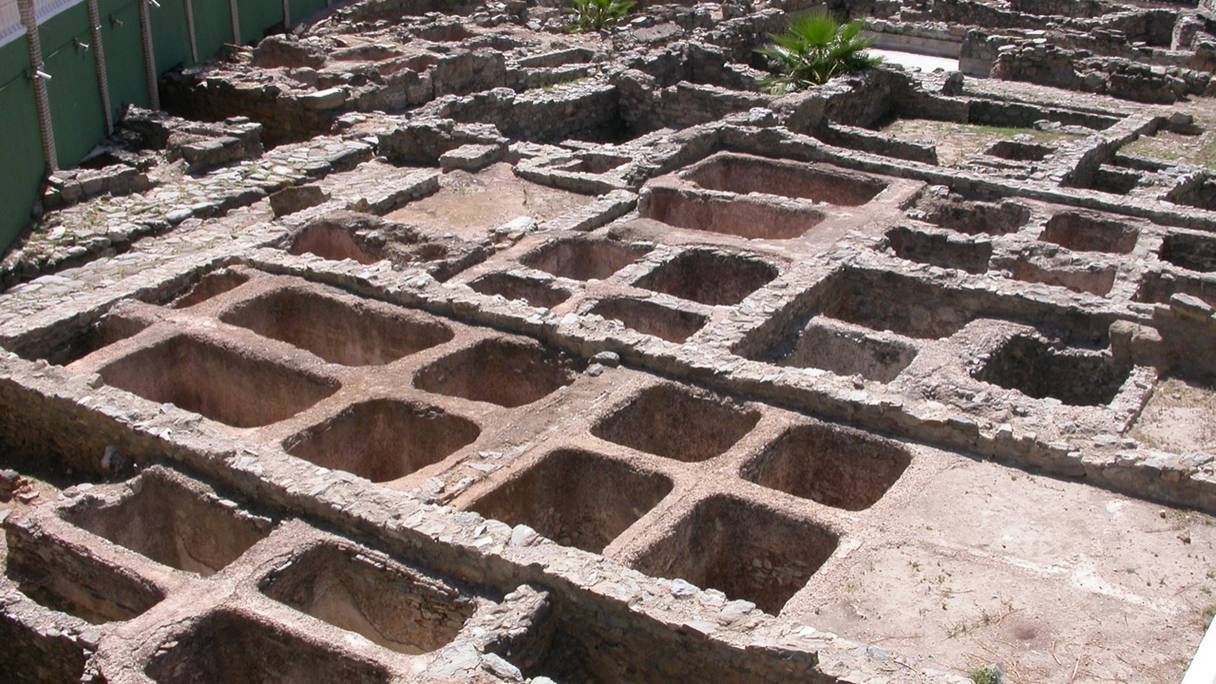 Les vestiges de l'unité de salaison de Lixus, datant de l'Antiquité romaine.
