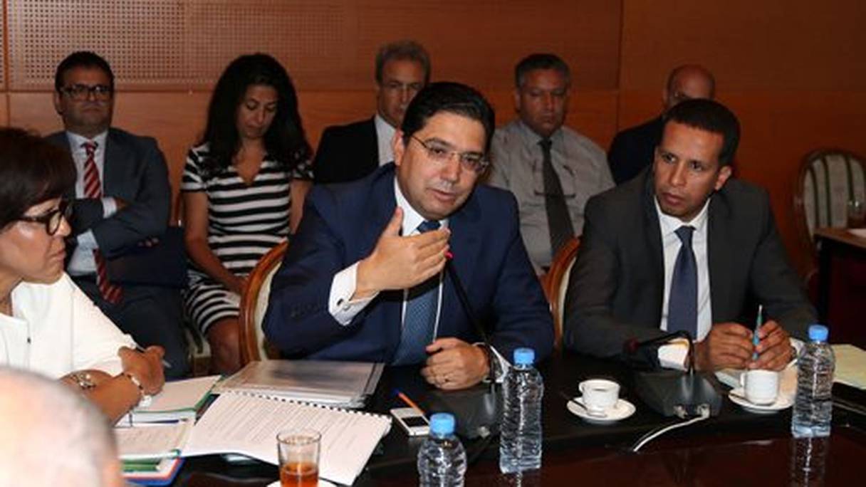 Nasser Bourita, ministre des Affaires étrangères et de la coopération internationale, lors d’une réunion de la Commission des Affaires étrangères, des frontières, de la défense nationale et des zones marocaines occupées à la Chambre des conseillers.

