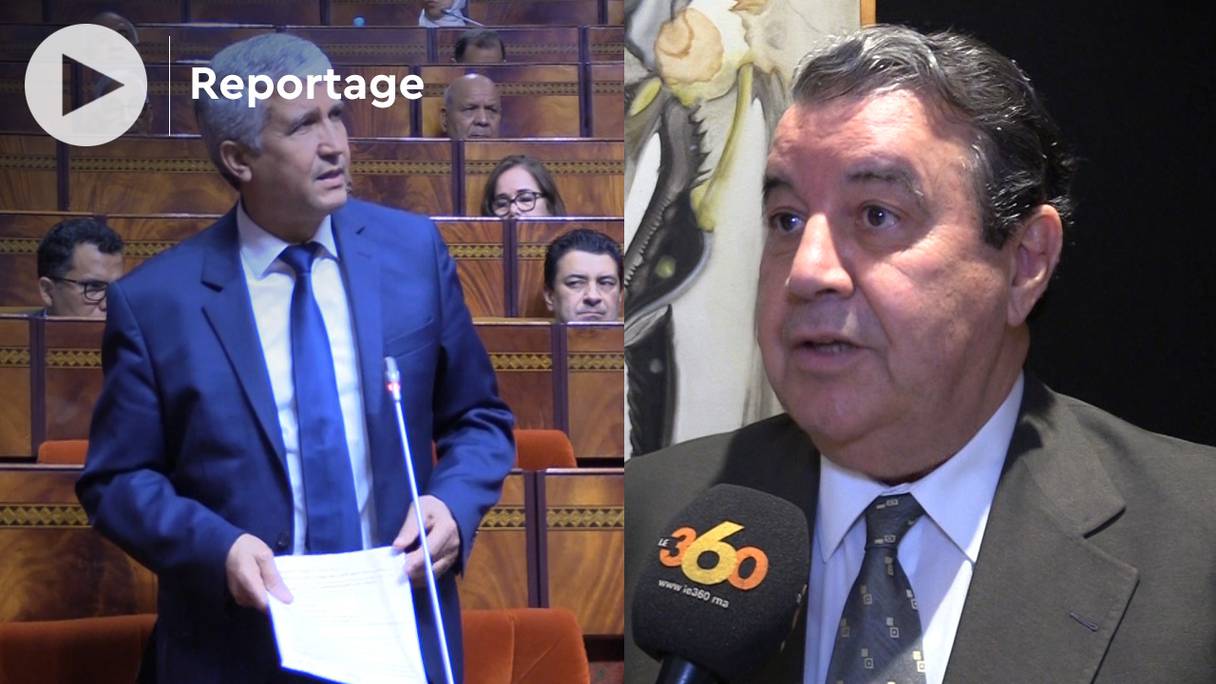 Le ministre de l'Agriculture, Mohamed Sadiki (à gauche), a répondu aux questions des députés, le 16 mai 2022 au Parlement, à Rabat.
