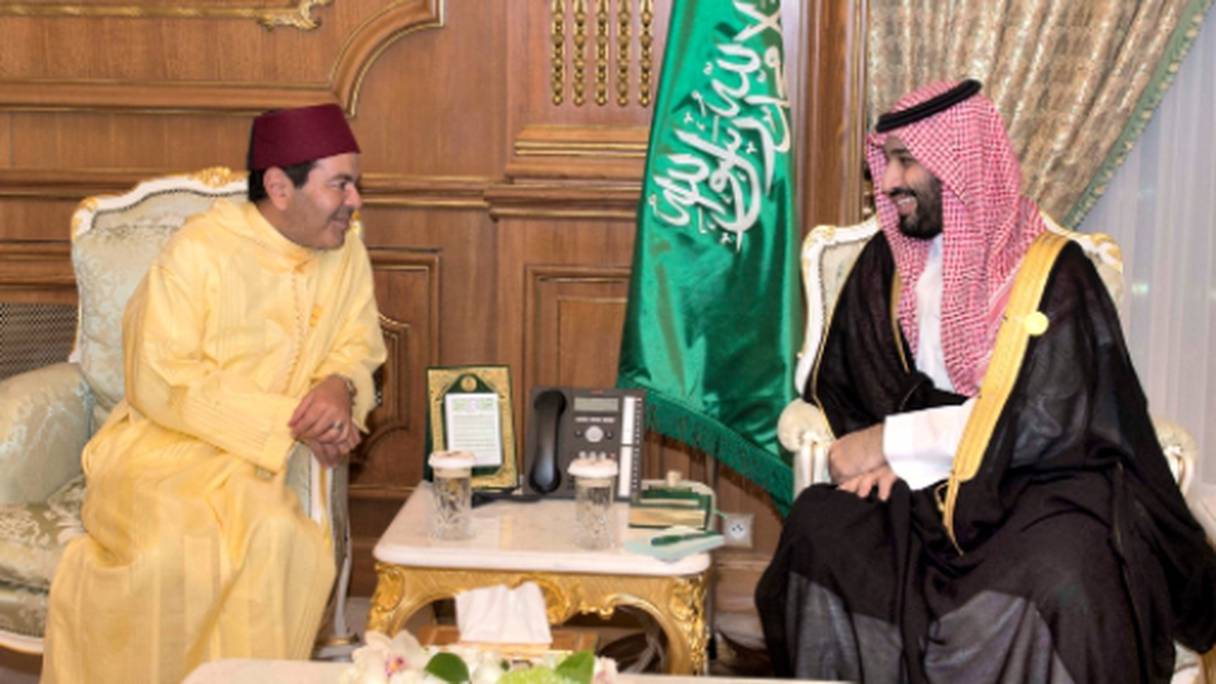 Le prince Moulay Rachid et Mohamed ben Salmane, prince héritier d’Arabie saoudite.
