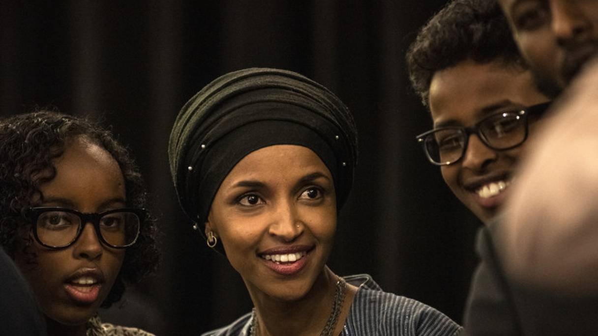 Ilhan Omar, ancienne réfugiée somalienne, désormais au Capitole.
