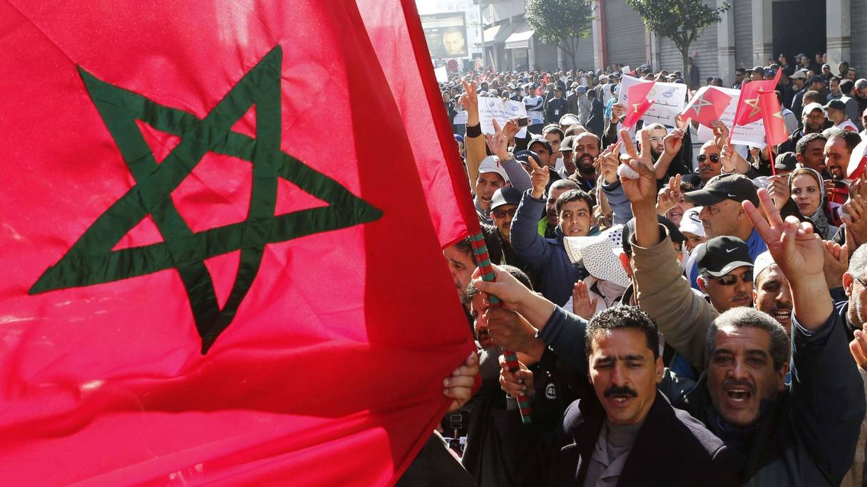 Une manifestation pour le dialogue social au Maroc.

