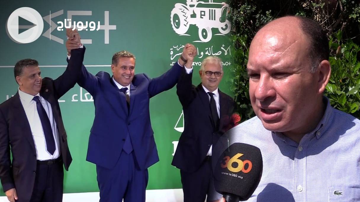 Jaouad Ennouhi (à droite) est politologue et enseigne à la Faculté des sciences juridiques, économiques et sociales de Rabat-Agdal. A gauche: Abdellatif Ouahbi (PAM), Aziz Akhannouch (RNI) et Nizar Baraka (PI), leaders des trois partis arrivés vainqueurs aux élections du 8 septembre 2021.
