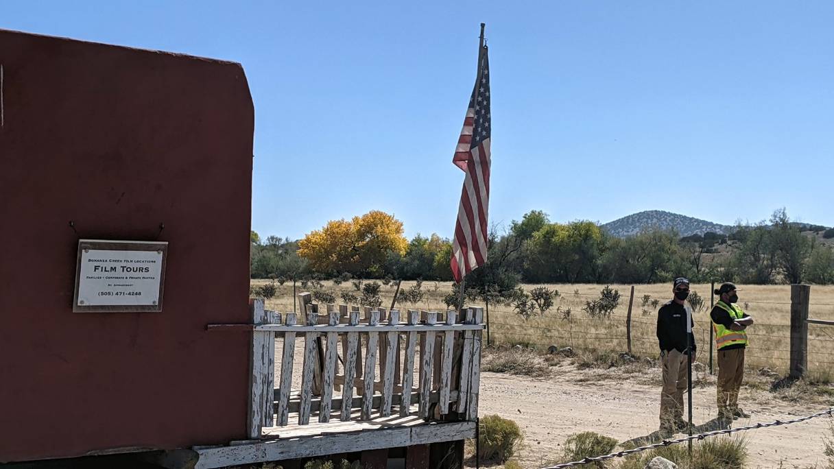 Le Bonanza Creek Ranch à Santa Fe, au Nouveau-Mexique, le 22 octobre 2021. Alec Baldwin est au centre d'une tragédie sur ce plateau de tournage, après avoir tiré avec un pistolet, tuant la directrice de la photographie et blessant le réalisateur d'un western, "Rust".

