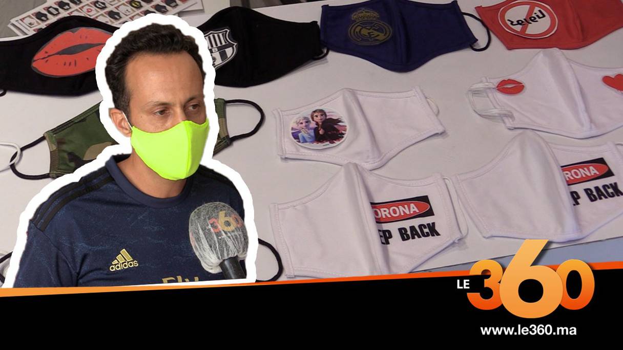 Kamal Sebti, gérant d'une boutique qui fabrique et commercialise des masques de protection originaux. 
