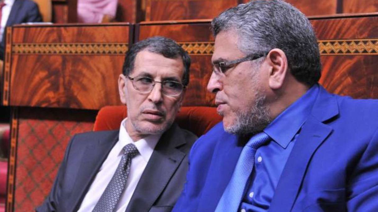Saâd-Eddine El Othmani, Premier ministre et Mustapha Ramid, ministre des Transports.
