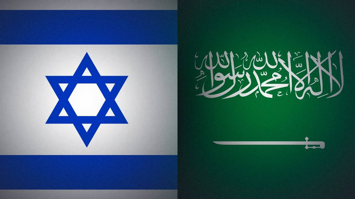 Drapeaux d'Israël et d'Arabie saoudite. Photo d'illustration.
