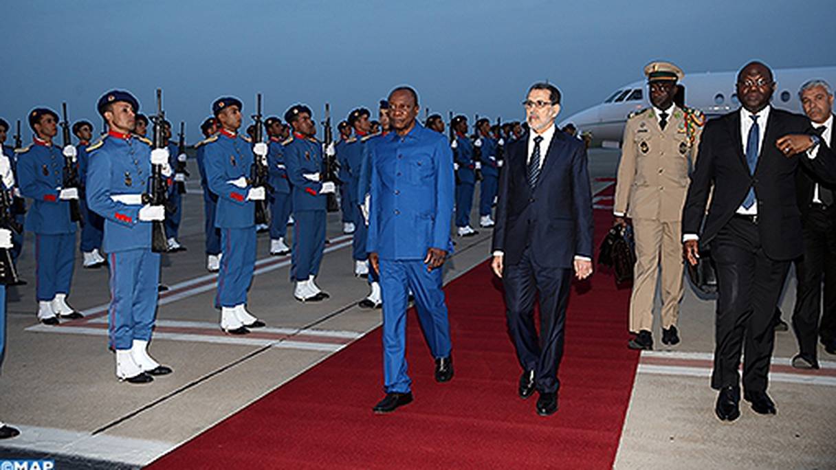 Le chef de l’Etat guinéen a été accueilli par le chef du gouvernement, Saâd Eddine El Othmani.
