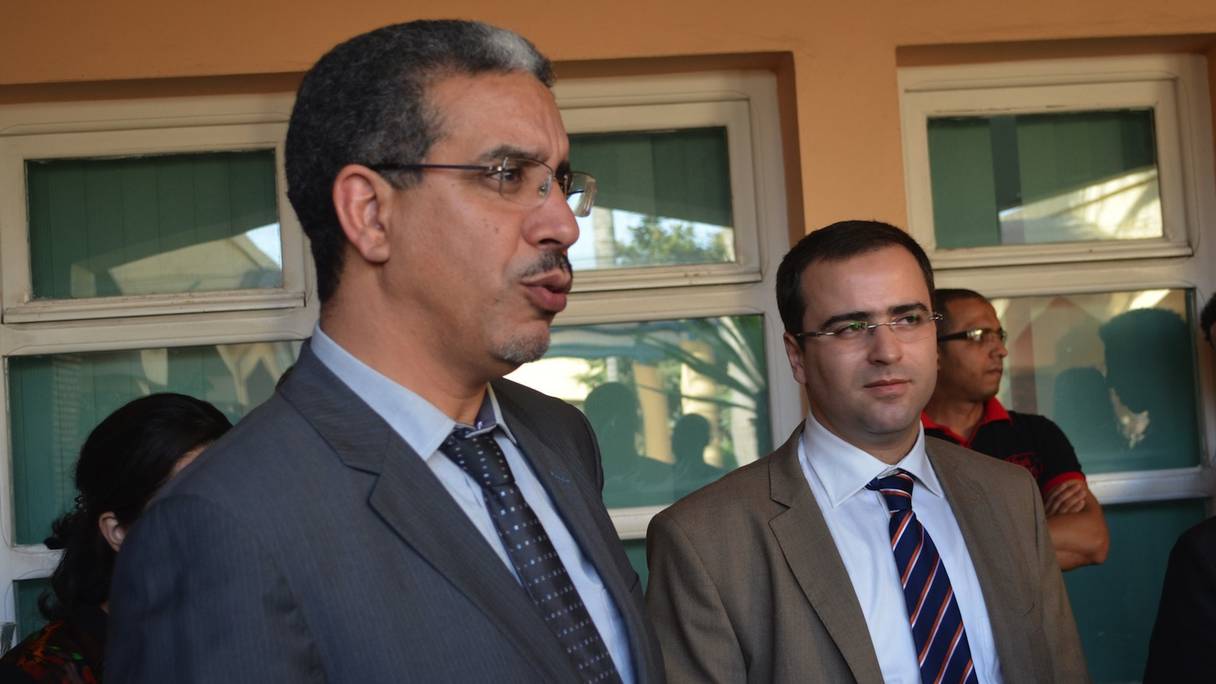 Aziz Rabbah, ministre de l'équipement et du transport, et Jalal Benhayoun, Directeur général de Portnet SA
