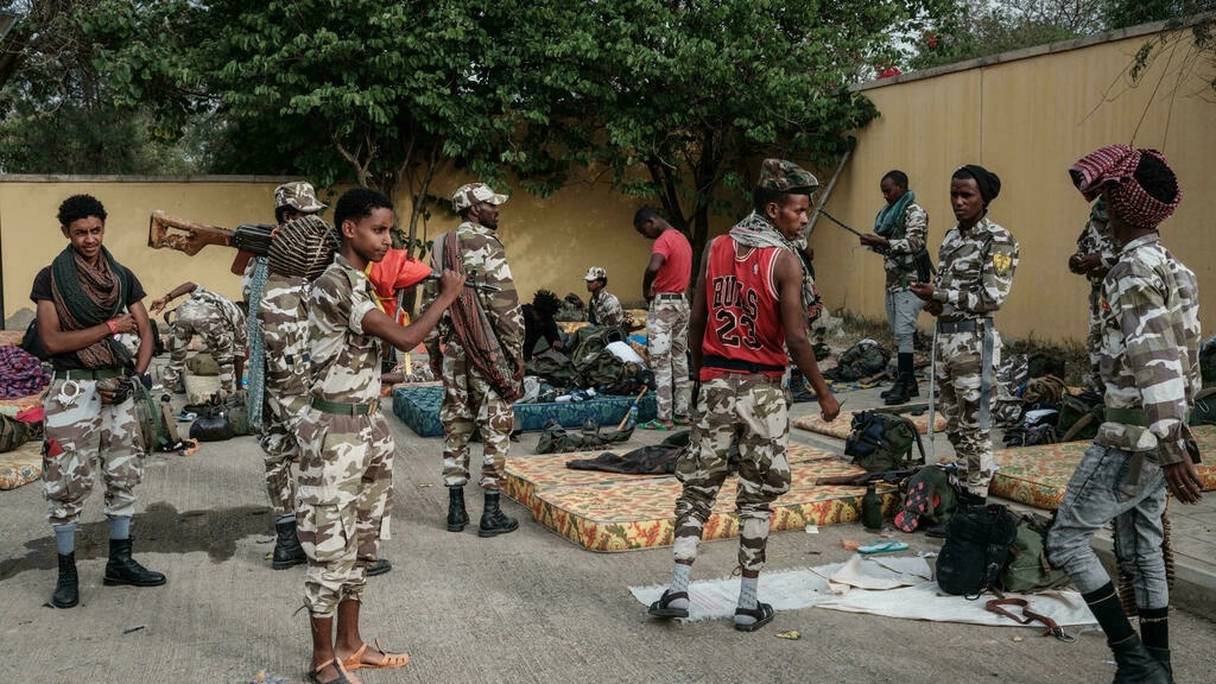 Des rebelles du Tigré, alliés des combattants Oromo, en juin 2021.

