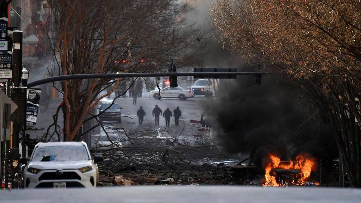 Image de la forte explosion de Nashville.

