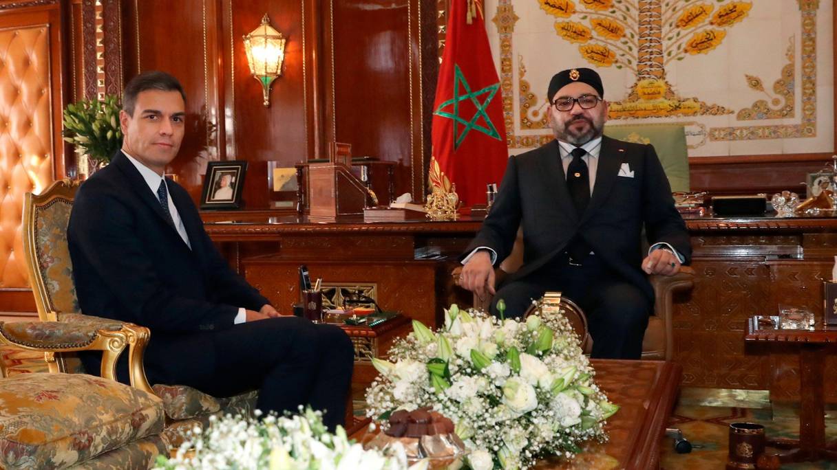 Le roi Mohammed VI et Pedro Sanchez.
