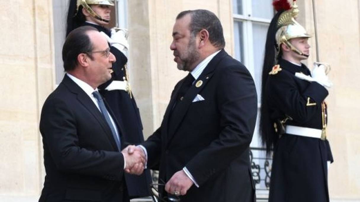 Une précédente rencontre à l'Elysée, entre le roi Mohammed VI et le président François Hollande.
