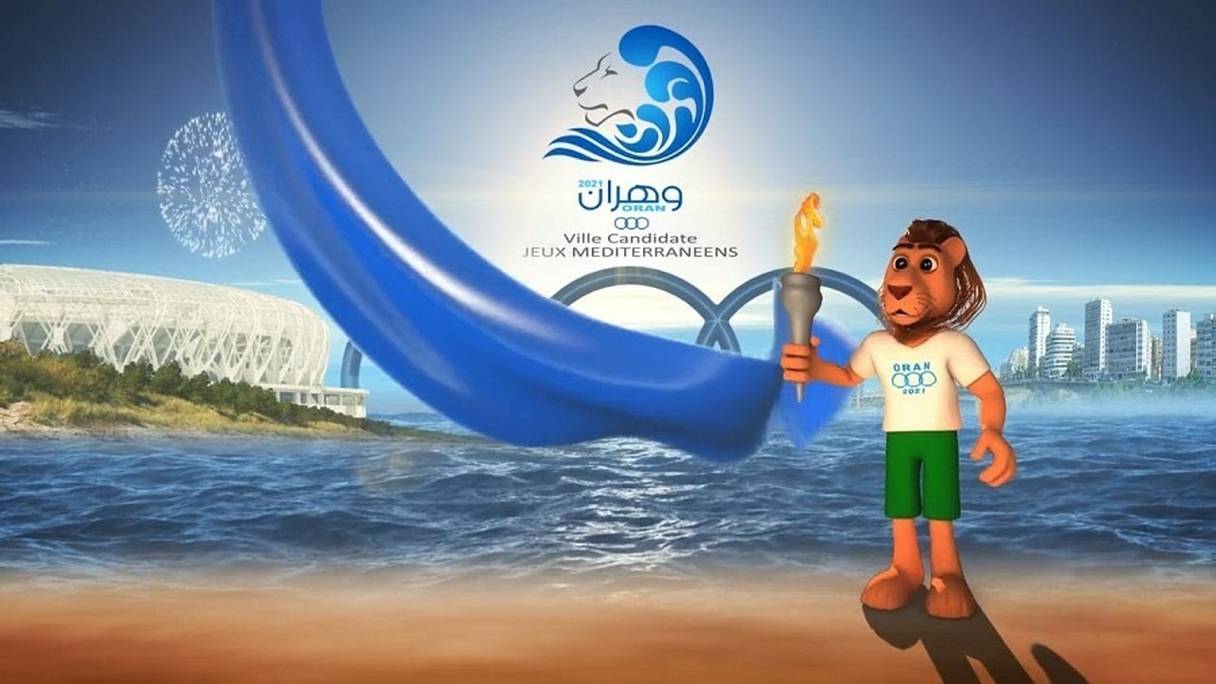 Le logo et la mascotte des Jeux Méditerranéens Oran 2021.
